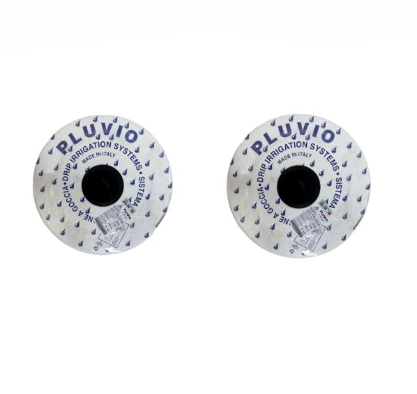 MANICHETTA GOCCIOLANTE 500 MT D. 17-8 MIL 2LTH PASSO 20 CM PIATTINA PER IRRIGAZIONE ORTO 2 BOBINE 250 METRI