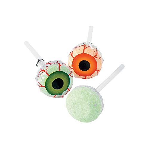 Fun Express Halloween Candy Bulk - 46 Eyeball Lollipops Individually