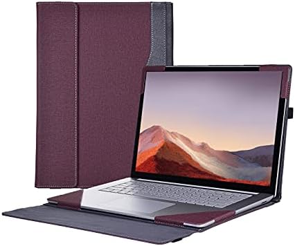 Honeycase Case Cover for Microsoft Surface Laptop 5/4/3/2/1 15 inch Computer (NOT FIT Surface 4 Studio & Surface Book)，PU Leather Protective Hard Shell Case,Red