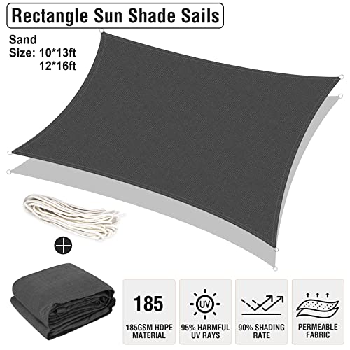 UIRWAY-Sun-Shade-Sails-Canopy-65×10-Rectangle-95-UV-Block-185GSM-Heavy-Duty-Permeable-Sun-Shade-Sail-for-Patio-Garden-Pergola-Backyard-Outdoor-Pools-Carport-Anthracite UIRWAY Sun Shade Sails Canopy 65×10 Rectangle 95 UV Block 185GSM Heavy Duty Permeable Sun Shade Sail for Patio Garden Pergola Backyard Outdoor Pools Carport Anthracite