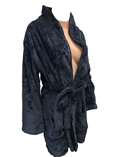 Victoria's Secret Pink Plush Robe Color Black Size Xs/Small New #TOP1