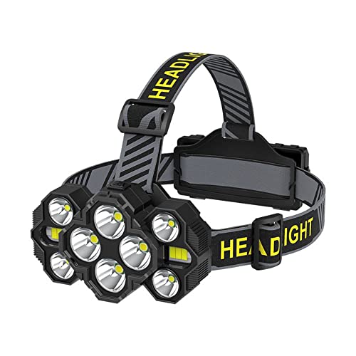 CACHOR Lampe frontale rechargeable, 22 000 lumens, 10 LED, 8 + 2 modes d'éclairage avec lumière rouge pour adulte, lampe frontale étanche pour la course à pied, la chasse, le camping, la randonnée Cover