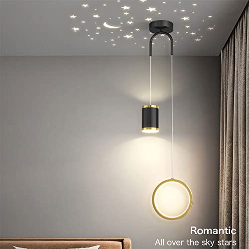 Lampe suspendue avec projection d'étoiles et éclairage LED moderne - 4