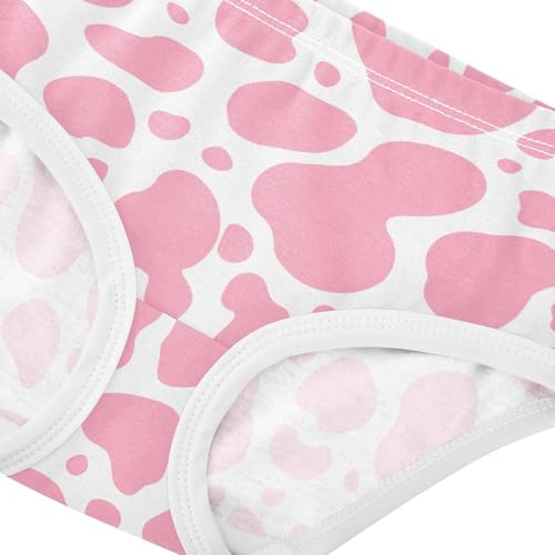 Little Girls' Soft Cotton Underwear Kids Breathable Comfort Pink Cow Print Panties Briefs Toddler4