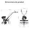 Wiltec Motobineuse 60 cm 2,5 KW 6 Fraises Lames Réservoir 0,8L Profondeur 25 cm Motoculteur Essence Moteur OHV Aérateur Scarificateur Travail Sol Ergonomique Outil Jardinage