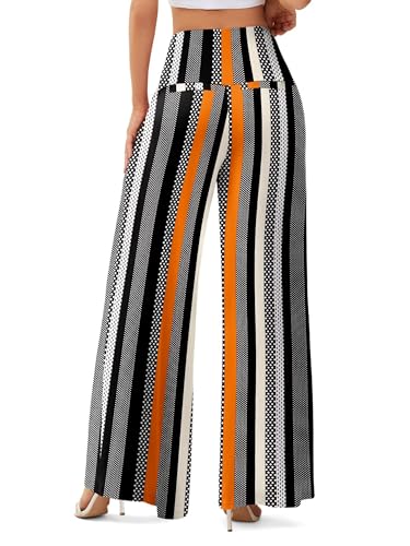 JZC Women's Palazzo Lounge Pants Stretchy Wide Leg Casual Pants Comfy High Waist Flowy Pants S-3XL
