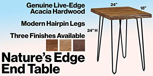 Jofran Nature's Edge Chairside Table, 18" W X 24" D X 24" H, Acacia Finish, (Set Of 1) #TOP7