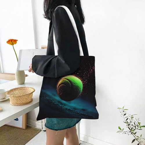 Canvas Tote Bag for Women Shoulder Tote Purse Reusable Grocery Bag tennis Aesthetic Shopping Bags 6