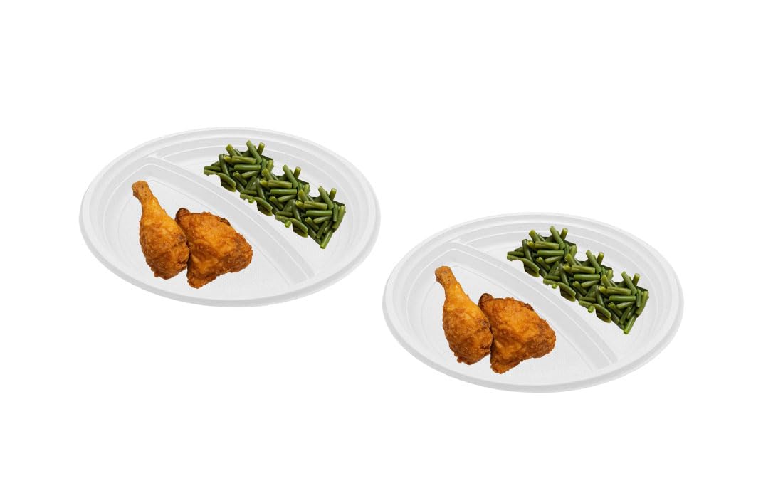 Lauroo Lot de 1000 assiettes plates réutilisables, en plastique, 22 cm de diamètre, sans BPA, passent au lave-vaisselle, empilables, en plastique