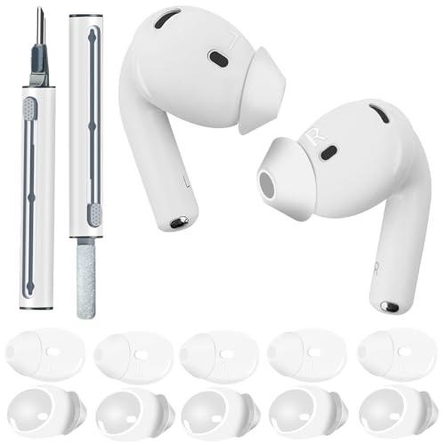 YATEICBC – 10 Paia Di Ganci Auricolari In Silicone Per AirPods 1&2 – Antiscivolo, Morbidi, Bianchi – Perfetti Per Sport E Attività