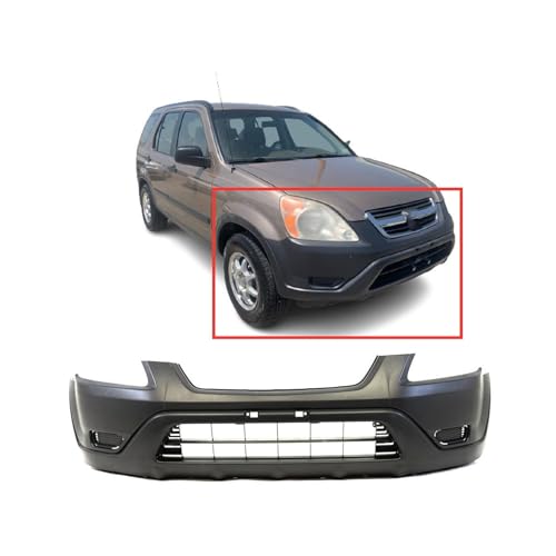 Image of FitParts Compatible with Honda CR-V 2002-2004 Front Bumper Cover | Textured, Black, Without Fog Light Holes, OEM 04711S9AA90, HO1000202