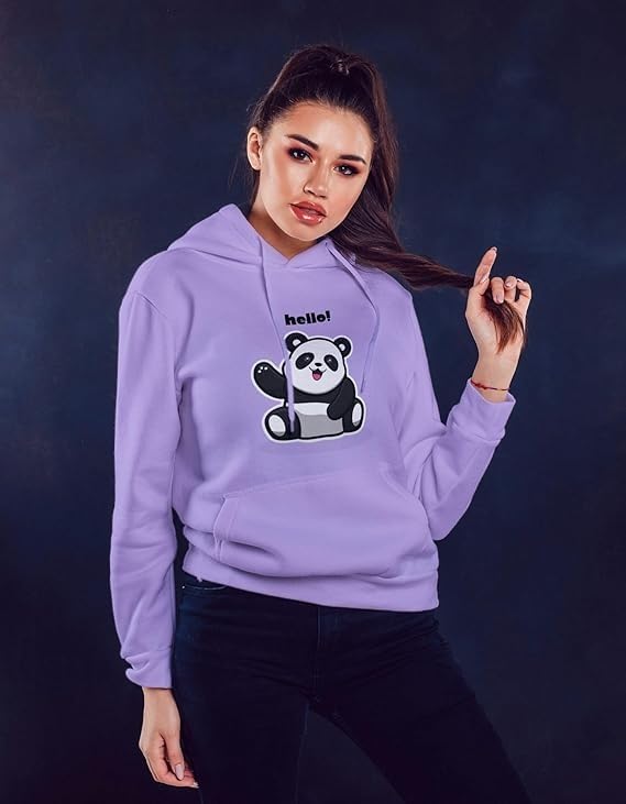 Image of Women's Printed Fleece Hoodie Sweatshirt | Soft Warm Winter Hooded Top for Women & Girls