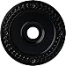 Ekena Millwork CM21WRBLF Wreath Ceiling Medallion (Fits Canopies up to 6"), Hand-Painted Jet Black