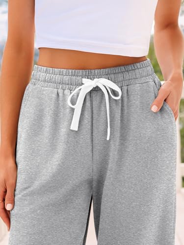 AUTOMET Women‘s High-Waisted Sweatpants with Pockets, Loose Lounge & Pajama Pants for Fall, Winter, Spring Yoga Travel