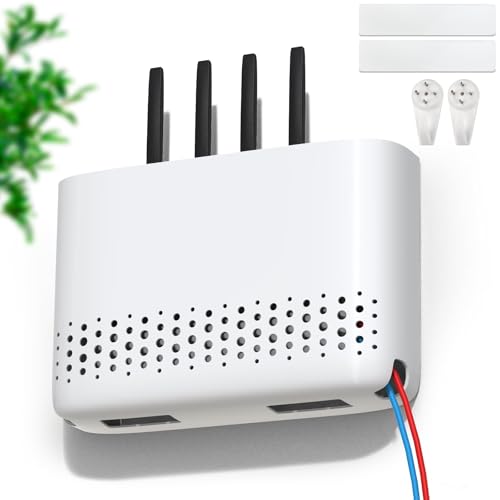 TXXATX Router Box 25x17x5 cm Router Verstecken Router Schrank WLAN Box Verstecken WLAN Box Router Box Verstecken Weiß WiFi Router Aufbewahrungsbox für Router Kabel Heimdekoration