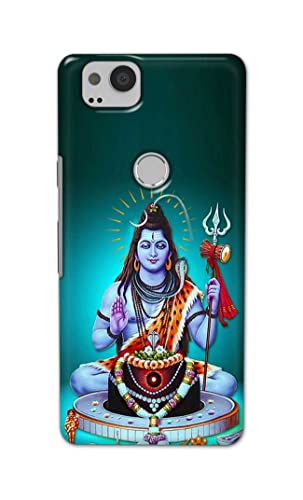 Image of PRINTFIDAA Printed Hard Back Cover Case for Google Pixel 2 Back Cover (Lord Shiva) -1803