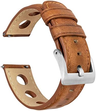 BARTON WATCH BANDS, 20mm Caramel - Rally Horween Leather Watch Bands - Integrated quick release spring bars- 316L stainless steel- Choose Strap Color & Width