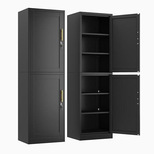 image for Ckzbx Metal Locker Tall Narrow Storage Cabinet, 67