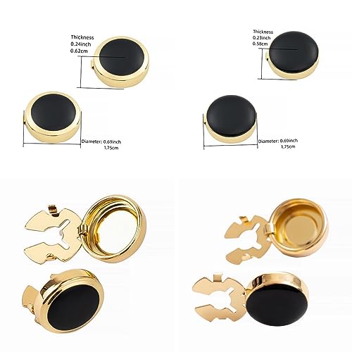 Image of Mens Button Covers Tuxedo Shirt Cufflinks Alternative | Fake cufflinks and alternative fashion jewelry accessories for mens formal business dress shirts suits and groomsmen