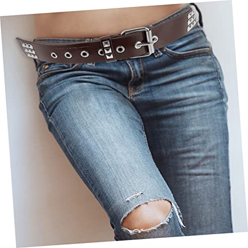 VALICLUD Punk Rivet Waist Belt for Men Adjustable PU Leather Decorative Belt Stylish Fashionable Rivet Design for Casual and Denim Outfits2