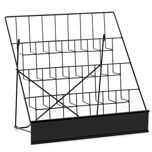 Qwork DG15534 4-Tiered Metal Book Display Stand – 18.4 X 16.6 X 14.5, Book Signing Wire Rack cover