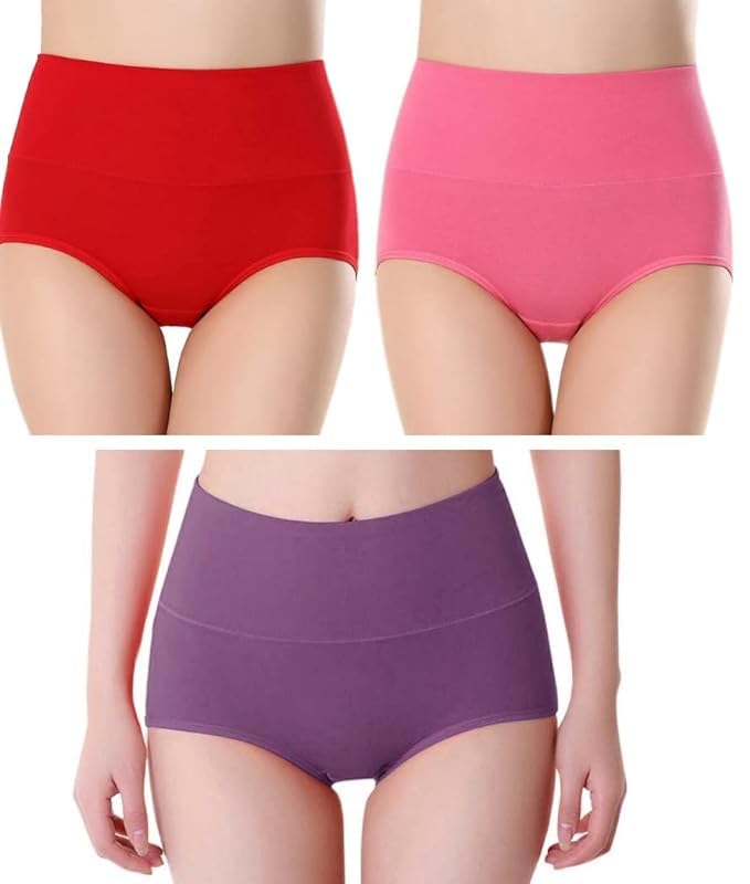 renowned High Waist Ladies Underwear Set - 3XL Size Pack of 3 Maroon Gajri Dark Purple-picture-34