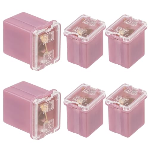 ALLECIN 30A Square Auto Fuses 30 AMP Low Profile Box Shaped Automotive Fuse for SUVs Cars Trucks Boats (Pack of 6 Pcs)
