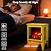 17” Electric Fireplace Stove Heater, 3D Flame Effect with Overheating Safety Protection, 1400W/700W Dual Heat, Faux Fake Fireplace Heater with 3-Sided Panoramic View, Safe for All Homes (Yellow)