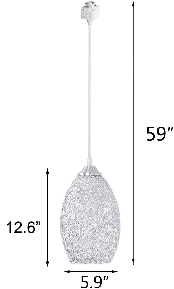 Kiven H-Type Track Lighting Light Fixture With Remote Control, 3-Light Halo Track Pendant