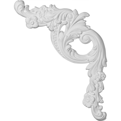 Ekena Millwork Tirana PML16X18TI-R Panel Corner, Right (Matches Moulding PML01X00TI), 16 1/2