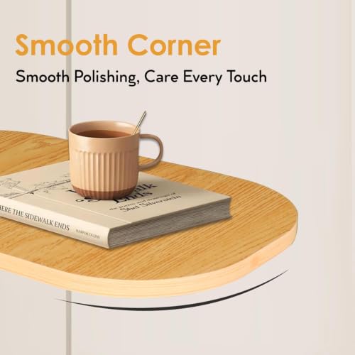 Image of Side Table Stands Couch Side, Swivel TV Tray Table, C-Shaped End Table, Small Center Table for Home Office for Bedroom, Living Room | Closet with Home, Kitchen, Office (Oval Table-YZ)