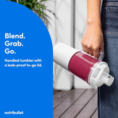nutribullet Turbo Tumbler Edition, Personal Blender For Smoothies & Frozen Drinks, 24 Ounce Tumbler with boot, 32 Ounce Cup, Travel & To-Go Lids, 1000 Watt, Matte White, NB30400AW - image 7