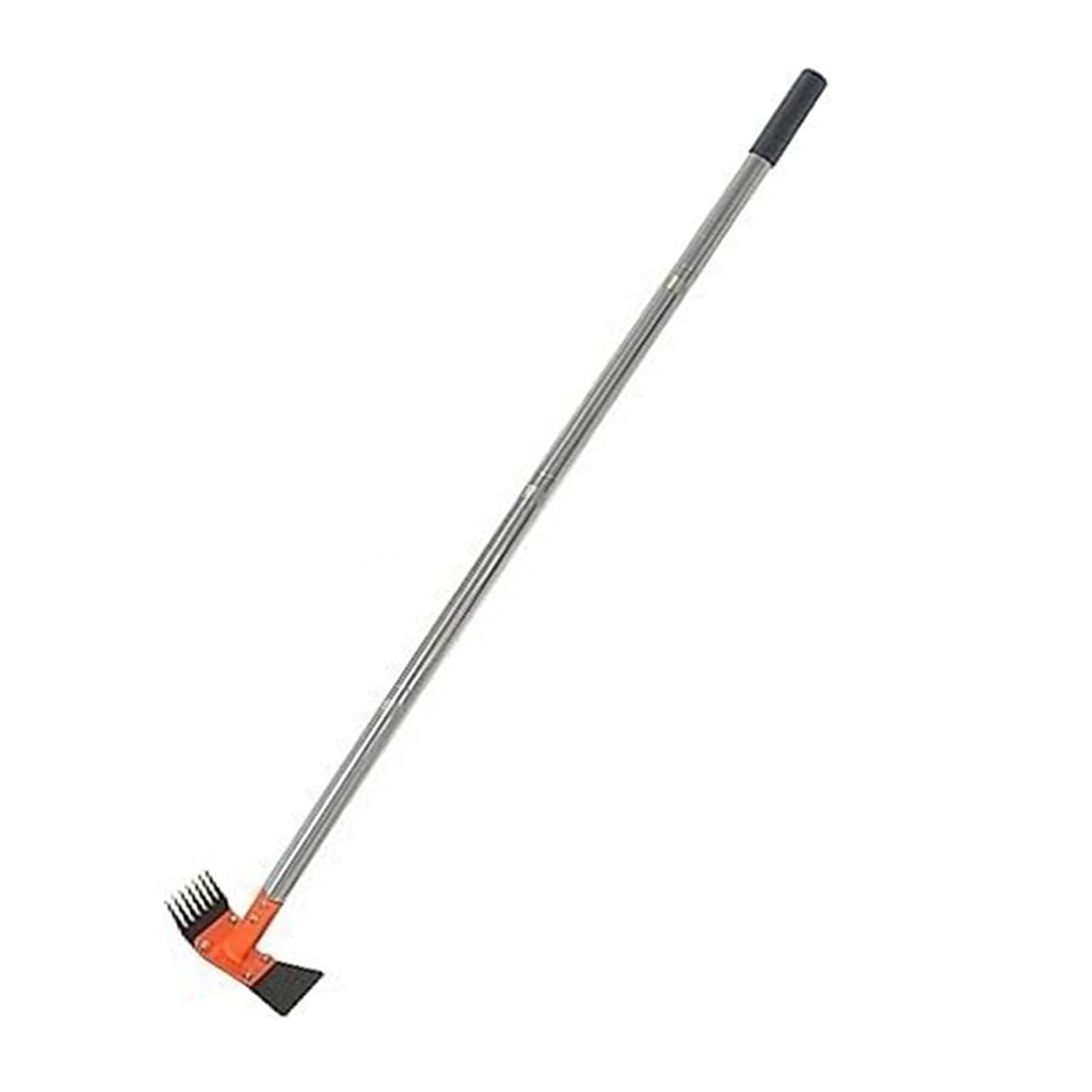 Zappa da Giardino Manuale Multifunzione, Rastrello, Diserbante, con Testa in Acciaio E Manico Antiscivolo Estensibile, Ideale per