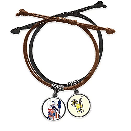 Bracelet la culture chinoise cadeau idéal en corde blanche et cuir