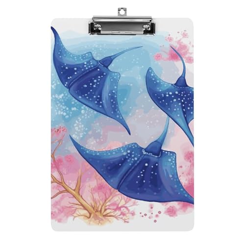 Porte-bloc acrylique animaux marins A4 pour fournitures de bureau et enseignant