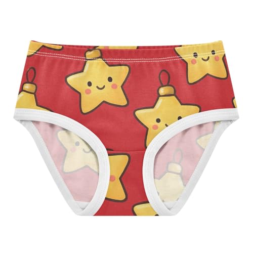 Soft Girls' Panties Briefs Underwear for Toddlers Christmas Ornaments Stars in Sizes 2T,3T, 4T, 5T, 6Y and 8Y