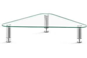 WALI Triangle Adjustable Glass Monitor Stand