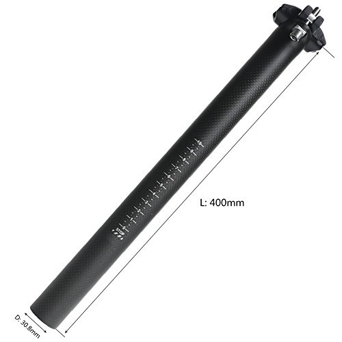 Carbon Seatpost 30.8 400Mm Litetop 3K Carbon Fiber Bike Seatpost Suitable For Most Bicycle Mountain Bike Road Bike Mtb Mtn Bmx (Black) #TOP5