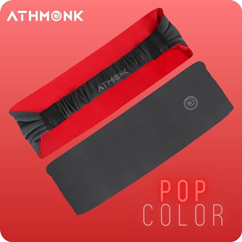 Lycra Multipurpose Reversible Headband For Men Women, Colorful Stylish Sweatband Quick Dry Manage Long Hair Wide Snug Fit Elastic For Sports, Running, Gym, Cricket, Badminton, Red