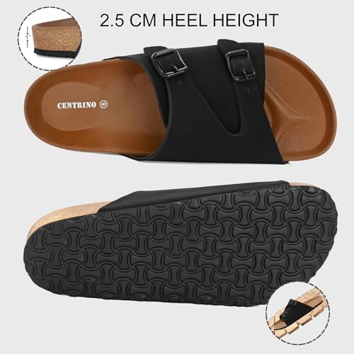 Image of Centrino Men's Berkin-Style Slip-On Sandals | Open Toe Design | Soft PU Footbed | Lightweight & Comfortable | Arch Support | On-Grip Sole | Casual Outdoor Wear (6866)