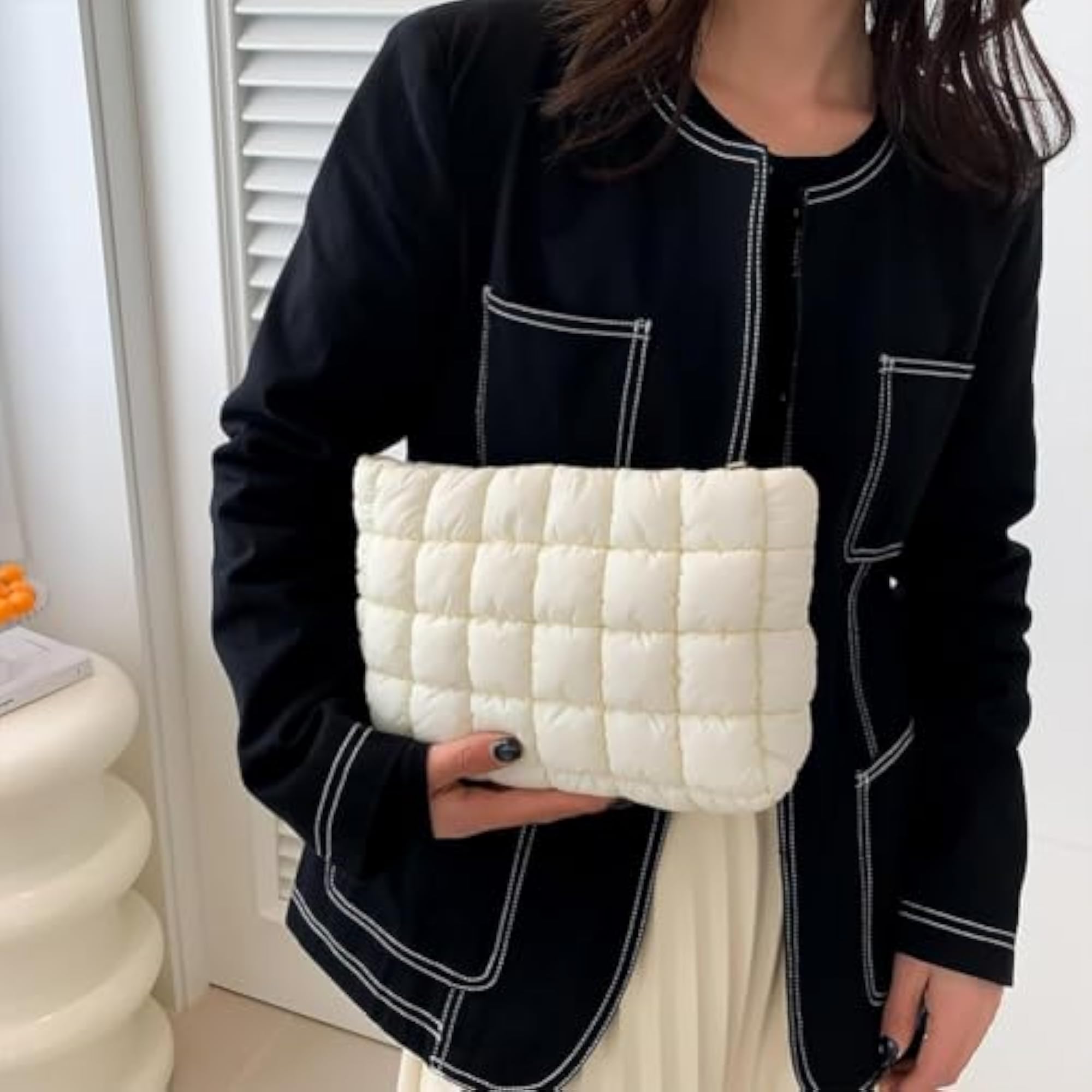 Large Capacity Quilted Cosmetic Bag for Women
