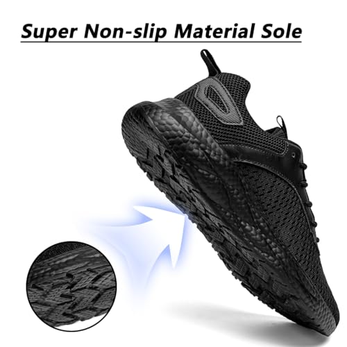 Image of DLWKIPV Men's Walking Shoes Running Sneakers Sports Athletic Workout for Gym Shoes Casual Comfortable Breathable Fashion Black US 6.5