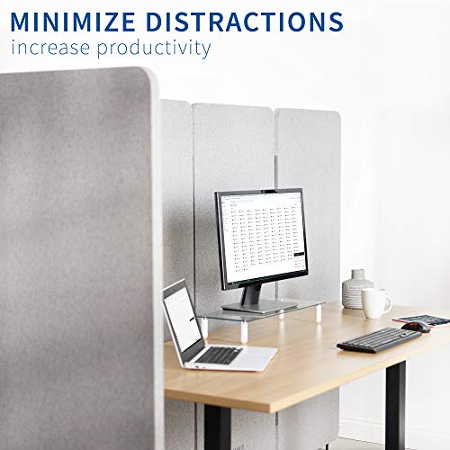 Vivo Freestanding 72 X 66 Inch Privacy Panel, Cubicle Divider, Acoustic Wall Partition, X3 24 Inch Panels, Gray, Pp-3-T072G #TOP6