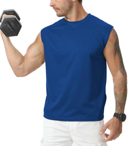 Suwangi Mens Tank Top Gym Exercise Athletic Quick Dry Muscle Bodybuilding Sleeveless Shirts Workout Outdoor Running Shirts2