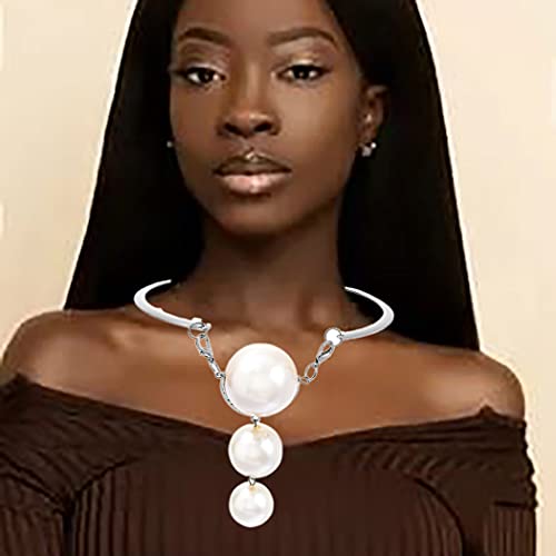 Fstrend Boho Choker Earrings Set Gold Statement Collar Necklaces Stainless Steel African Necklace Cleopatra Costumes Jewelry Accessories for Women and Girls (E-silver)2