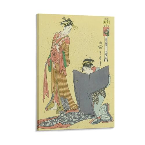 喜多川歌麿 浮世絵師 青楼十二時 子ノ刻 和風 ポスター ホーム装飾 パネル 壁アート 現代壁掛け 絵画 版画 芸術作品 インテリア24x36inch(60x90cm)