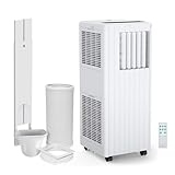 GarveeMore Aire Acondicionado Portátil 9000BTU, 3 En 1 Con Enfriamiento, Deshumidificación y Ventilador, 2 Velocidades, Temporizador 24H, Ultra Silencioso Fácil Instalación