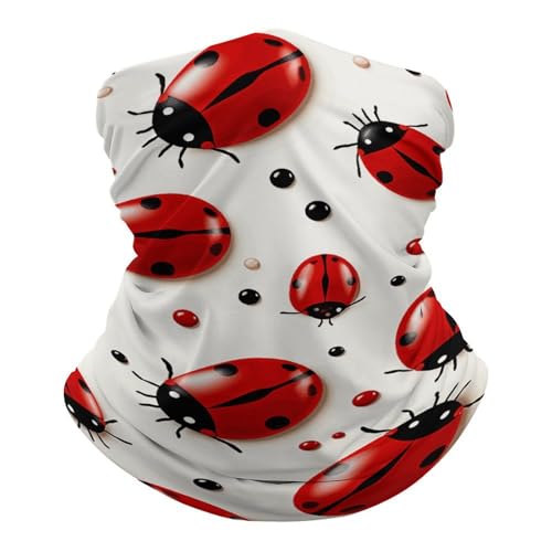 Red Ladybug Neck Gaiter Face Cover Scarf, Breathable Sun Balaclava for Skiing Fishing Hiking Cycling - Main Image