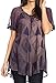 Produktbild Sakkas 19206 - Allegra Damen Kurzarm Loose Fit Lässige Tie Dye Bluse Tunika Shirt - 19209-Purple - OS