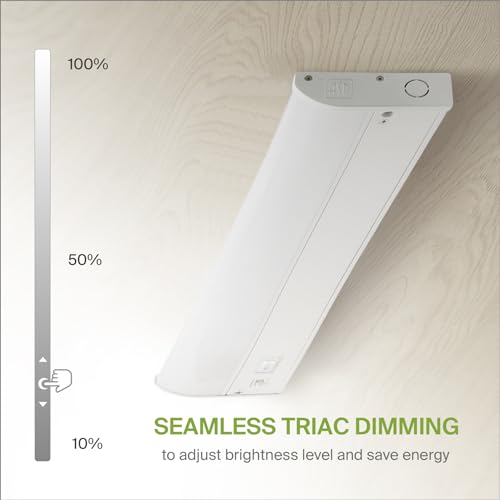 Image of ASD LED Under Cabinet Lighting, 24 inch 12W 822LM, Dimmable Hardwired Under Cabinet Lights for Kitchen, 3000K Soft /4000K Cool /5000K Daylight, Under Counter Light Fixtures, ETL, White 2 Pack